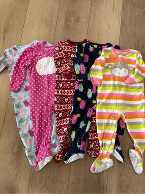 2T/24m Girls Footed Pajama Bundle